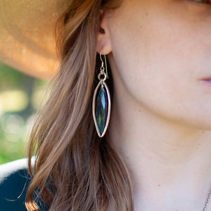 Imperial Kyanite Sterling Frame Drop Earrings