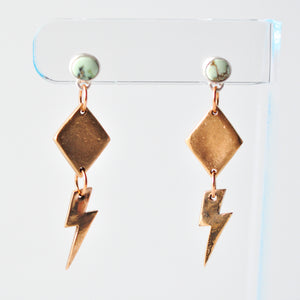 Poseidon Turquoise Lightning Bolt Earrings