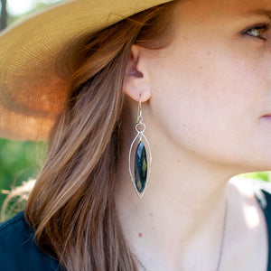 Imperial Kyanite Sterling Frame Drop Earrings