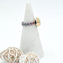 Load image into Gallery viewer, Two Tone Mother of Pearl Ring with Decorative Band - Size 6
