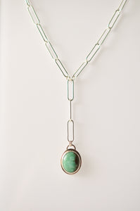 Oval Hubei Turquoise Drop Necklace