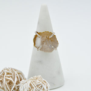 Crystal Geode Statement Ring - Size 8-1/2