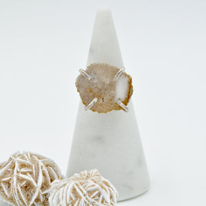 Crystal Geode Statement Ring - Size 8-1/2
