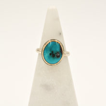 Load image into Gallery viewer, Two Tone Bisbee Turquoise Ring - Size 6
