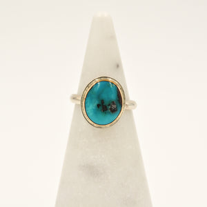 Two Tone Bisbee Turquoise Ring - Size 6