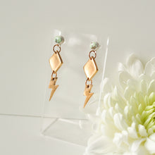 Load image into Gallery viewer, Poseidon Turquoise Lightning Bolt Earrings
