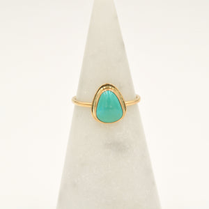 Royston Turquoise & Gold-filled Stacker Ring - Size 8