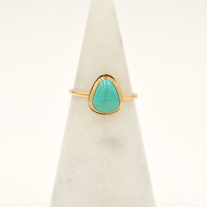 Royston Turquoise & Gold-filled Stacker Ring - Size 8
