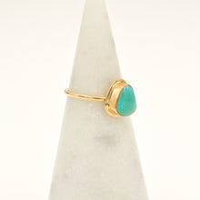 Load image into Gallery viewer, Royston Turquoise &amp; Gold-filled Stacker Ring - Size 8
