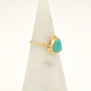 Royston Turquoise & Gold-filled Stacker Ring - Size 8