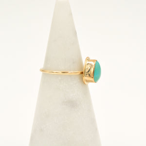 Royston Turquoise & Gold-filled Stacker Ring - Size 8