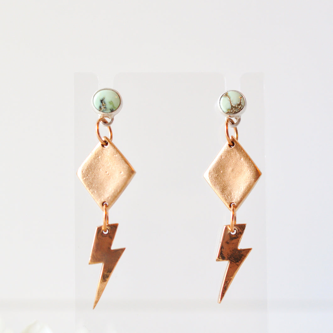 Poseidon Turquoise Lightning Bolt Earrings