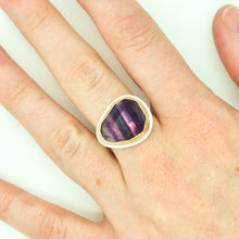 Load image into Gallery viewer, Mixed Metal Faceted Fluorite Ring - Size 8
