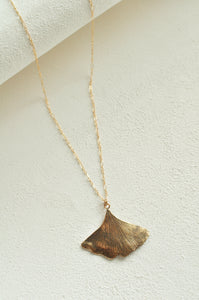 Long Ginkgo Leaf Necklace