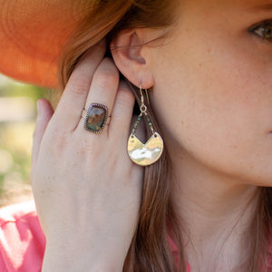 Faceted Chrysoprase Sector Earrings