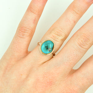 Two Tone Bisbee Turquoise Ring - Size 6