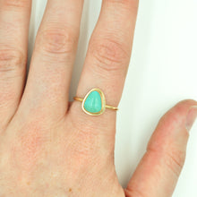 Load image into Gallery viewer, Royston Turquoise &amp; Gold-filled Stacker Ring - Size 8

