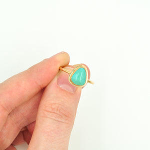 Royston Turquoise & Gold-filled Stacker Ring - Size 8