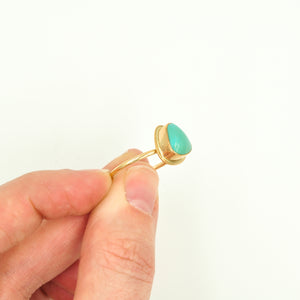 Royston Turquoise & Gold-filled Stacker Ring - Size 8