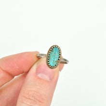 Load image into Gallery viewer, Turquoise &amp; Sterling Silver Stacker Ring - Size 8
