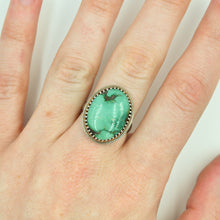 Load image into Gallery viewer, Oval Turquoise &amp; Sterling Silver Statement Ring - Size 8
