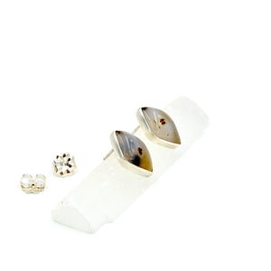Montana Agate Diamond Studs