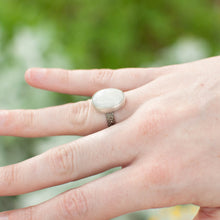 Load image into Gallery viewer, Oval White Quartz Ring - Size 6
