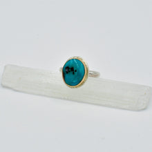 Load image into Gallery viewer, Two Tone Bisbee Turquoise Ring - Size 6
