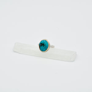 Two Tone Bisbee Turquoise Ring - Size 6