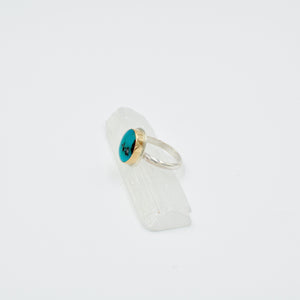 Two Tone Bisbee Turquoise Ring - Size 6