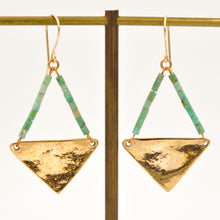 Load image into Gallery viewer, Large Turquoise Triangle Earrings
