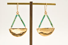 Load image into Gallery viewer, Large Turquoise Demilune Earrings
