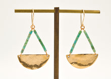 Load image into Gallery viewer, Large Turquoise Demilune Earrings
