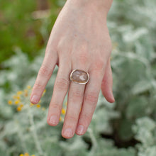 Load image into Gallery viewer, Peach Sapphire Statement Ring - Size 7
