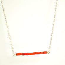 Load image into Gallery viewer, Red Coral Bar Necklace
