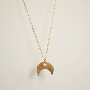 Mini Bronze Crescent Necklace