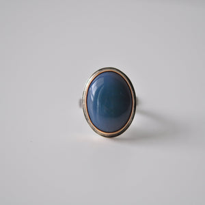 Mixed Metal Chalcedony Ring - Size 7