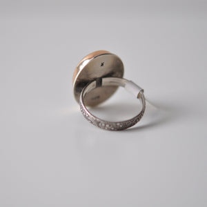 Mixed Metal Chalcedony Ring - Size 7