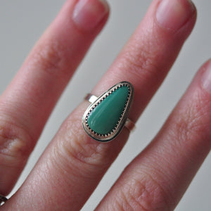 Green Royston Turquoise & Sterling Ring - Size 5