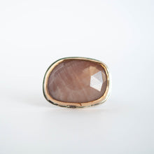 Load image into Gallery viewer, Peach Sapphire Statement Ring - Size 7
