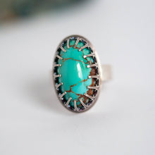 Load image into Gallery viewer, Turquoise Statement Ring with Dagger Bezel - Size 7
