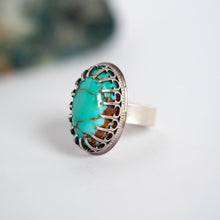Load image into Gallery viewer, Turquoise Statement Ring with Dagger Bezel - Size 7
