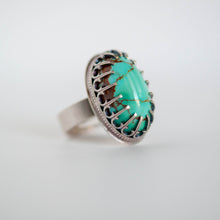Load image into Gallery viewer, Turquoise Statement Ring with Dagger Bezel - Size 7
