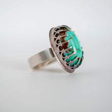 Load image into Gallery viewer, Turquoise Statement Ring with Dagger Bezel - Size 7
