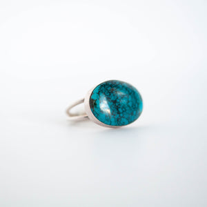 Turquoise Double Band Ring - Size 4-1/2