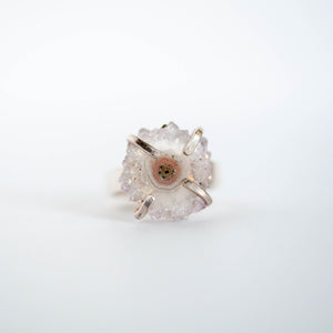 Light Stalactite Slice Statement Ring - Size 7-1/2