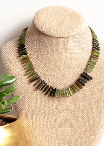 Watermelon Tourmaline Stick Collar Necklace