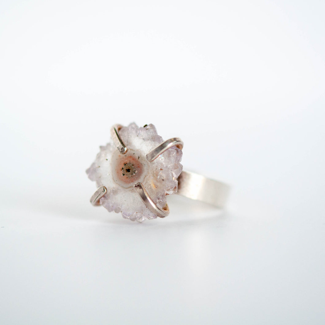 Light Stalactite Slice Statement Ring - Size 7-1/2