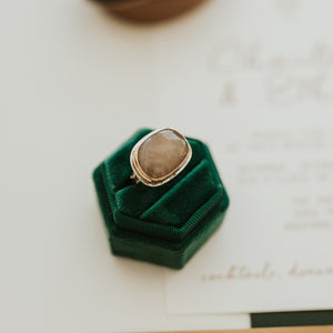 Peach Sapphire Statement Ring - Size 7