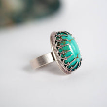 Load image into Gallery viewer, Turquoise Statement Ring with Dagger Bezel - Size 7
